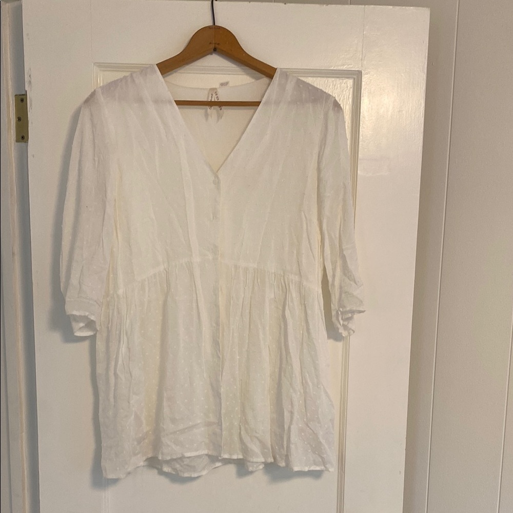 Seraphine white V-Neck Blouse Maternity and PP